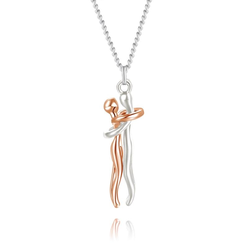 Couple Hugging Pendant Necklace Pi-Mart