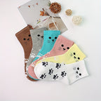 6pcs Cute Cartoon Cat & Paw Print Mid-Calf Socks for Women - Soft Polyester Blend, Machine Washable, Short Socks Lootquake LLC