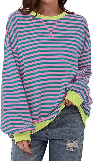 Striped Sweatshirt In Contrasting Colors - SJB-DIAMOND ELITES