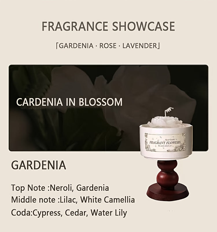 Luxury Soy Wax Scented Candle - 5.3oz Rose, Lavender, Gardenia | Elegant Gift Box for Christmas, Birthdays & Graduations | Home Decor with Ceramic Container & Wooden Base Lootquake LLC