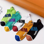 5 Pairs Unisex Letter Graphic Socks, Stylish & Breathable Low Cut Ankle Socks, Women's Stockings & Hosiery Lootquake LLC