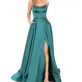 Solid Color Long Slimming And Shoulder Hollow Girlfriends Fashion Bridesmaid Party Dress - SJB-DIAMOND ELITES