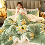 Thick Lamb Fleece Winter Quilt Warm Flannel Pi-Mart