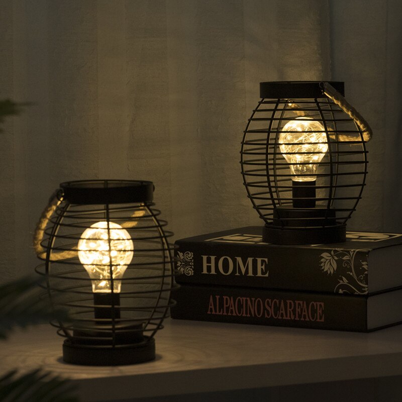 LED Iron Lantern Table Lamp - SJB-DIAMOND ELITES
