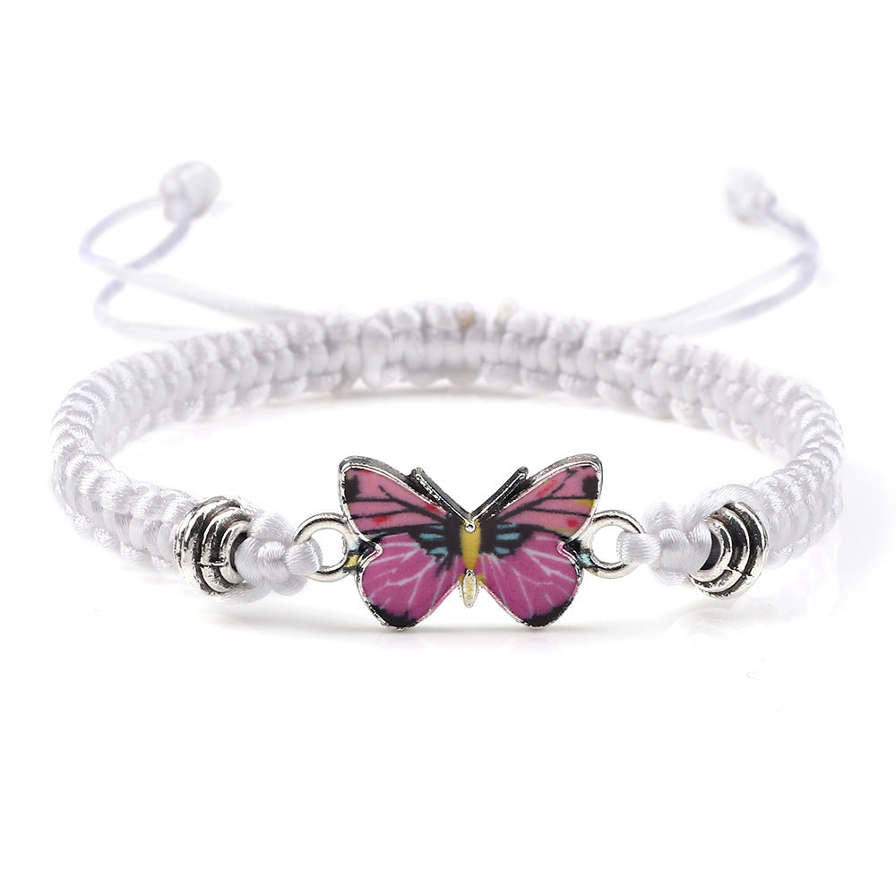 Couple Butterfly Buckle Braided Bracelet Pi-Mart