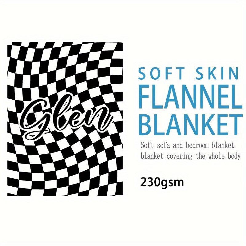 1pc Custom Blanket Vintage Striped Name Custom Blanket Soft Flannel Sofa Blanket TV Blanket Personalized Custom Blanket Exclusive Gift Blanket Lootquake LLC