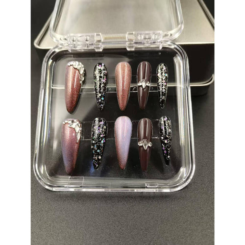 1043- Handmade press on nails fake nails removable Handmade Drawing Nails
