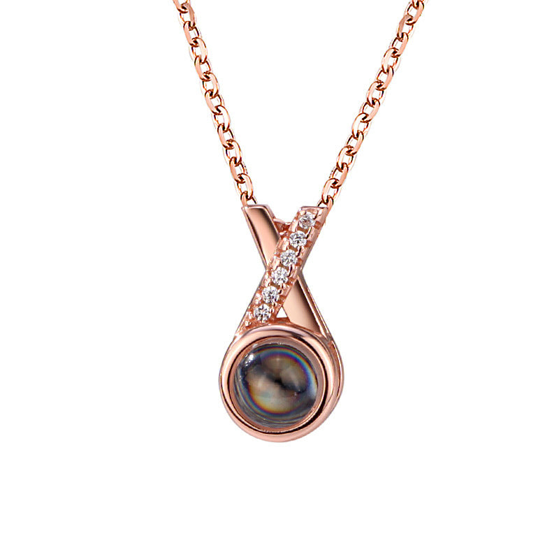 Men's And Women's Fashion Minimalist Clavicle Chain Projection Stone Pi-Mart