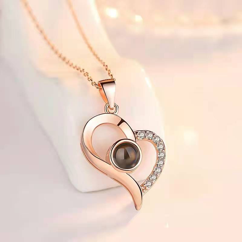 Hot Valentine's Day Gifts Metal Rose Jewelry Gift Box Necklace For Wedding Girlfriend Necklace Gifts Pi-Mart