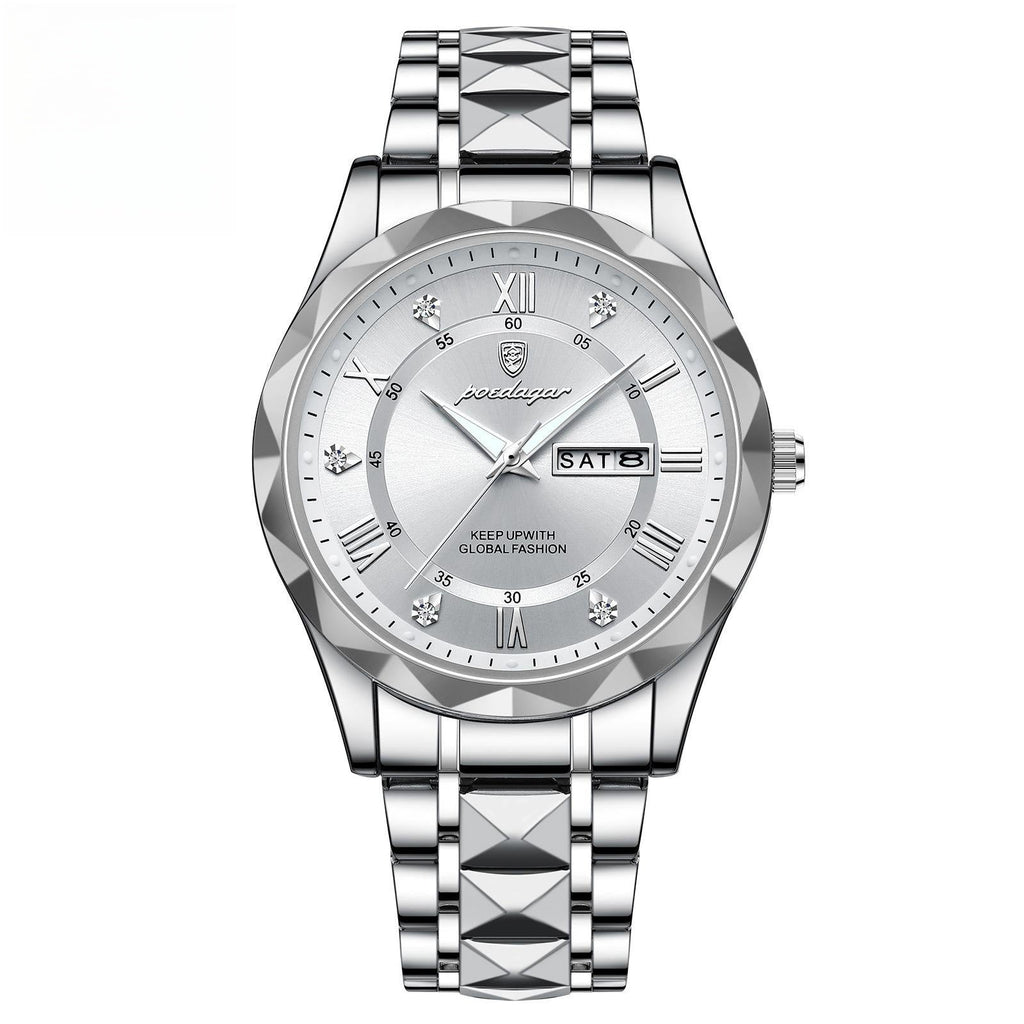 Men's Waterproof Double Calendar Luminous Quartz Watch Pi-Mart