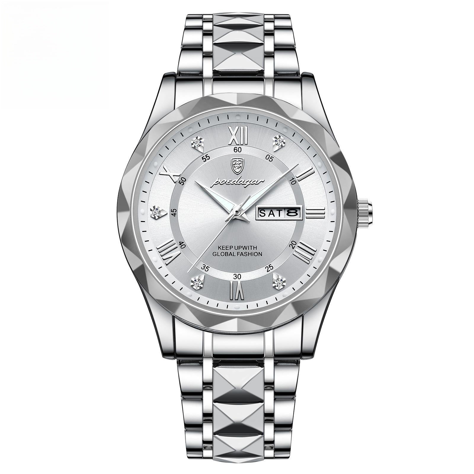 Men's Waterproof Double Calendar Luminous Quartz Watch Pi-Mart