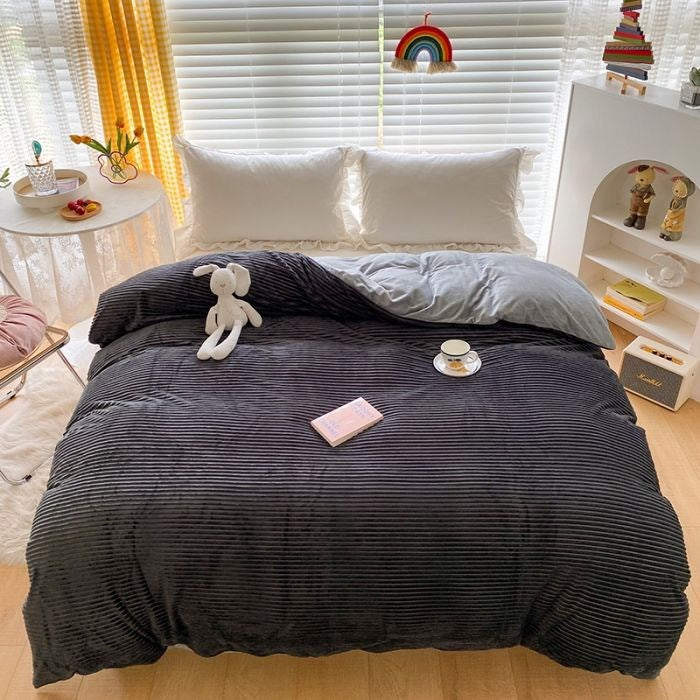 Double-sided Warm Coral Fleece Duvet Cover Pi-Mart