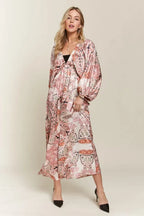Printed V-Neck Batwing Sleeve Summer Dress For Women – Vibrant Print, Chic & Relaxed, Flattering, Effortlessly Stylish Stevvex