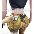 FAGADOER Fashion Print 2 Piece Sets Woman Outfit Oil Painting Sleeveless Crop Top And Pants Female Streetwear Summer Spring New Purplish Diva