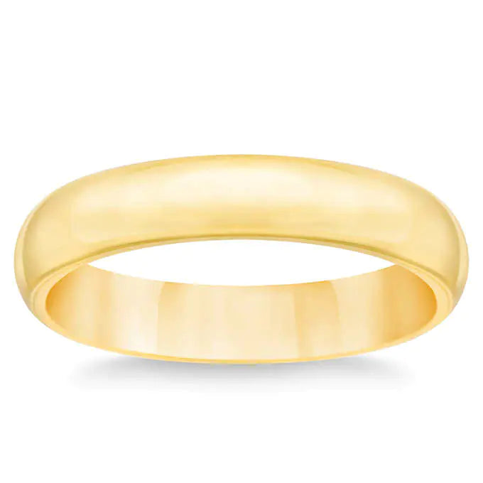 14K Solid Gold 4mm Unisex Wedding Band Pi-Mart
