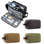Large Capacity Men's Canvas Wash Bag – Durable Razor Storage & Cosmetic Bag with Ample Space for Travel Essentials - SJB-DIAMOND ELITES