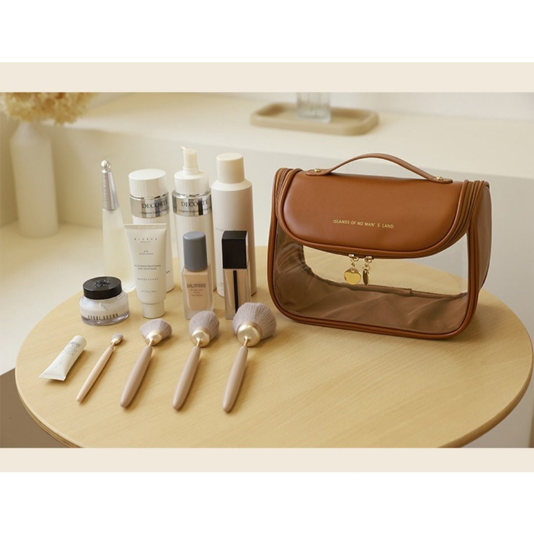 Visible portable cosmetic bag, large capacity portable cosmetic storage bag, multi-functional waterproof toilet bag, travel makeup bag, transparent makeup purse, - SJB-DIAMOND ELITES