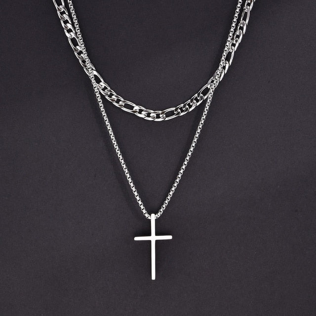Vnox Mens Cross Necklaces Pi-Mart