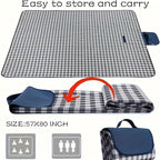 Waterproof Sandproof Picnic Blanket Beach Mat - Large, Machine Washable, Foldable, Ideal for Beach, Travel, Camping, Hiking, Park Grass, Indoor and Outdoor Activities