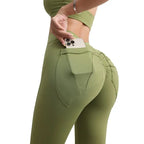 High Waist Hip Lift Yoga Pants With Pockets Women's Sports Fitness Trousers Leggings
