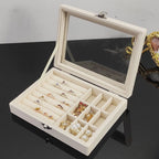 Flannel dustproof jewelry box with lid, ring earrings, earrings, necklace storage box, anti-oxidation jewelry storage box - SJB-DIAMOND ELITES