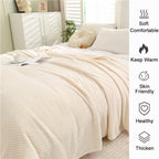 Fluffy Plaid Winter Bed Blankets by Pi Mart