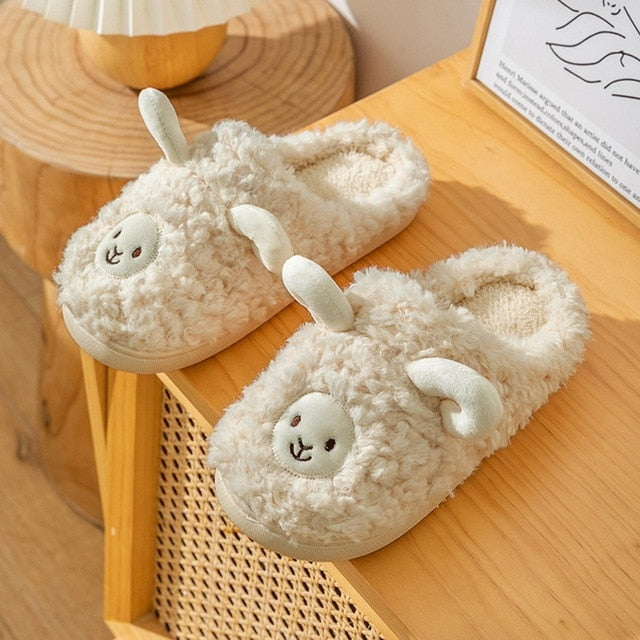 Plush Bedroom Cotton Fluffy Slippers Pi-Mart