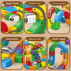 Electric Train Track Building Blocks - Assembled Cube Track Toy Set for Kids Ages 4-6 (51, 81, 123 PCs) Pi-Mart