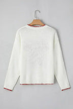 Pink Sweet Bow Drop Sleeve Round Neck Sweater