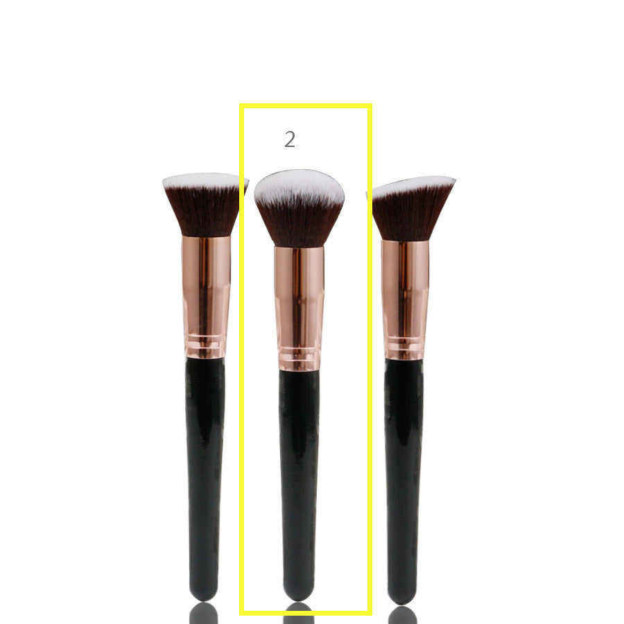 Flat Head Bevel Three Piece Portable Makeup Brush Pi-Mart