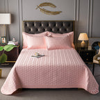 Quilted Padded Continental Bed Cover Three Piece Set Pi-Mart
