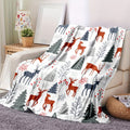 1pc Throw Blanket, Christmas Theme Deer Pattern Printed Blanket, Warm Cozy Soft Blanket For Couch Bed Sofa Car Office Camping Travelling, Gift Blanket Suitable For All Seasons Lootquake LLC