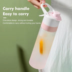 Spray Water Bottle For Girls Outdoor Sport Fitness Water Cup Large Capacity Spray Bottle Drinkware Travel Bottles Kitchen Gadgets Pi-Mart