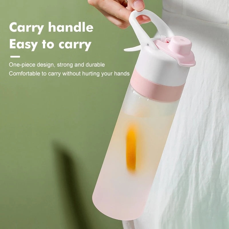 Spray Water Bottle For Girls Outdoor Sport Fitness Water Cup Large Capacity Spray Bottle Drinkware Travel Bottles Kitchen Gadgets Pi-Mart