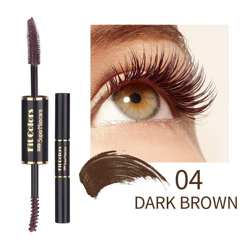 Double-headed Color Mascara Thick Curl More Than Waterproof Not Smudge White Eyebrow Dyeing Pi-Mart
