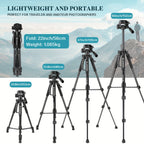 ZOMEI 60 Inch Micro Single-lens Digital Camera Mobile Phone Horizontal And Vertical Shooting Live Portable Aluminum Tripod With Mobile Phone Clip + T-shaped Mobile Phone Clip Lootquake LLC