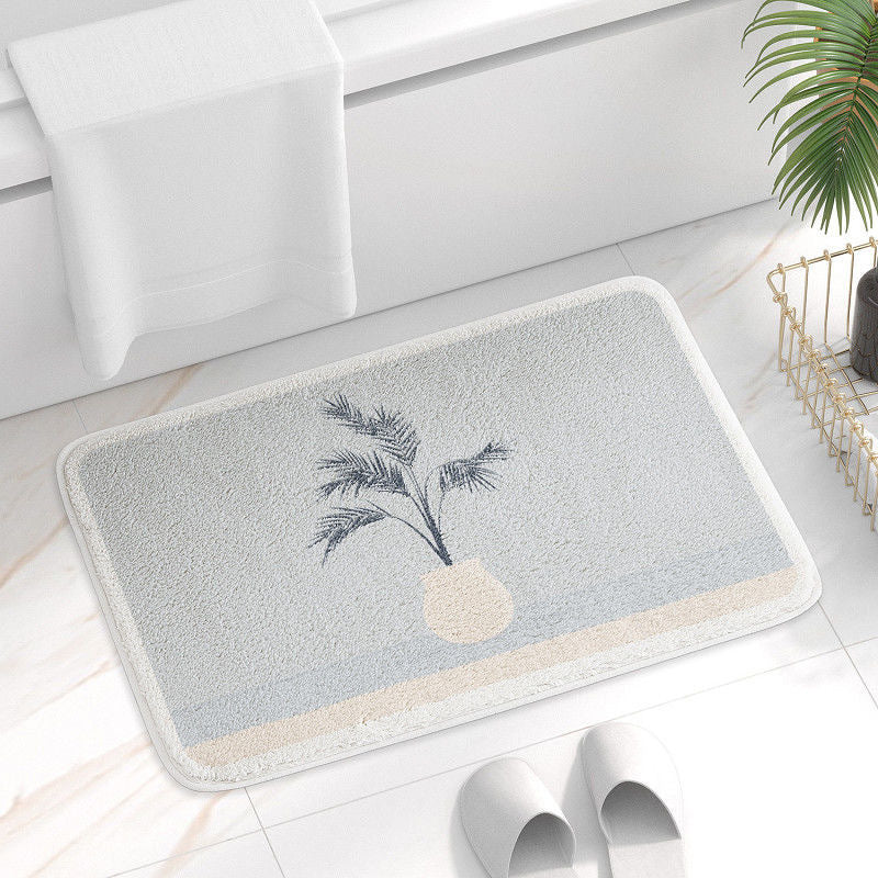 Household Simple Oval Cashmere Bathroom Mat Pi-Mart