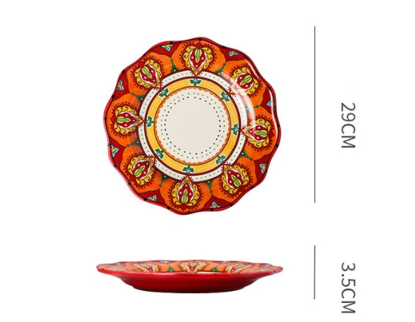 Underglaze Ceramic Tableware Bohemian Household Dishes Pi-Mart