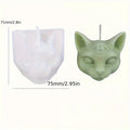 1pc 3D Three Eyed Cat Resin Scented Candle Wax Silicone Mold, DIY Evil Cat Head Silicone Molds For Candle Chocolate Making Epoxy Soap Casting, Animal Shape Molds For Halloween Gifts Home Decor