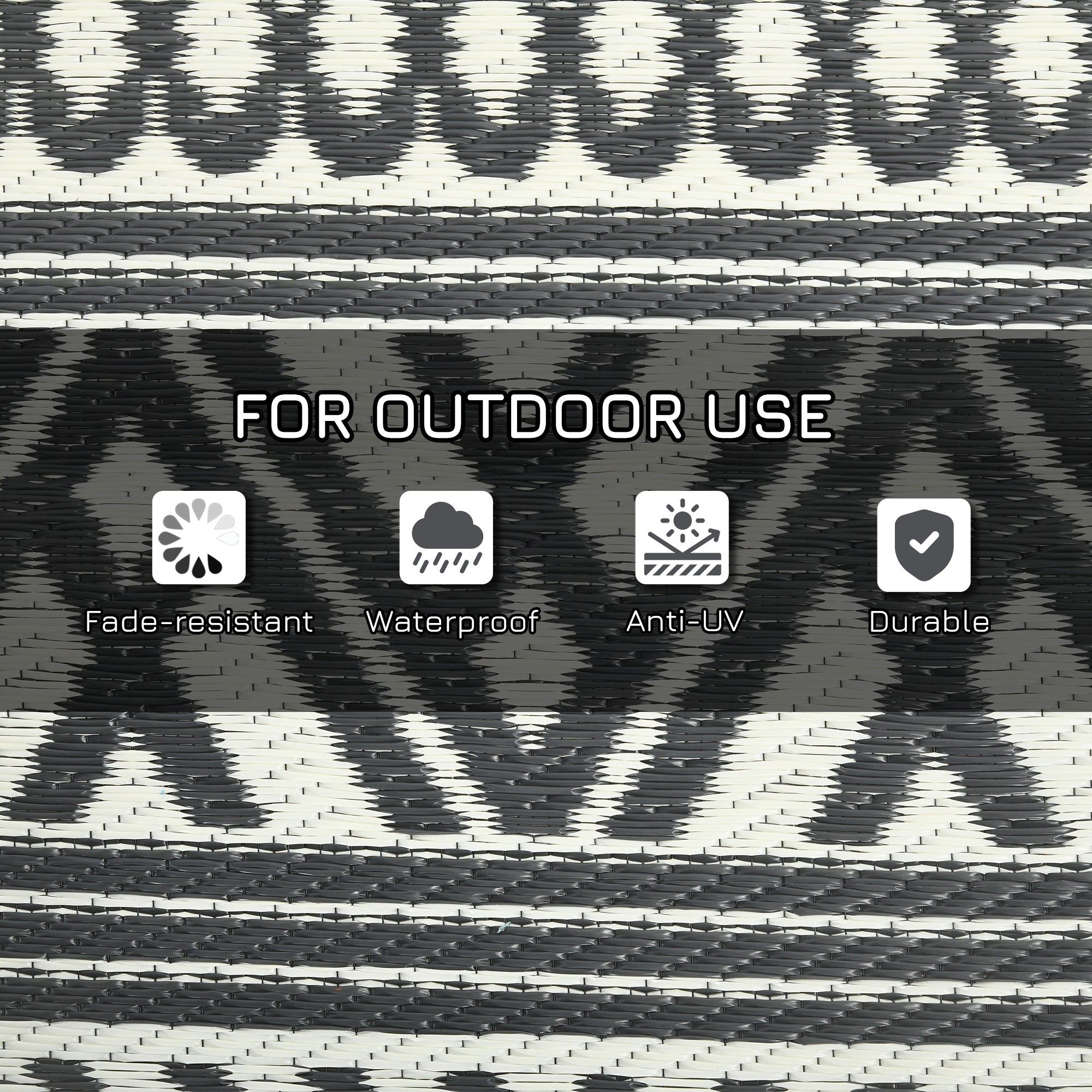 Reversible Outdoor Rug Carpet RV Camping Rugs with Carry Bag Pi-Mart