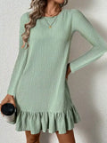 Ladies' Solid Color Lace A-list Casual Long Sleeved Dress - SJB-DIAMOND ELITES