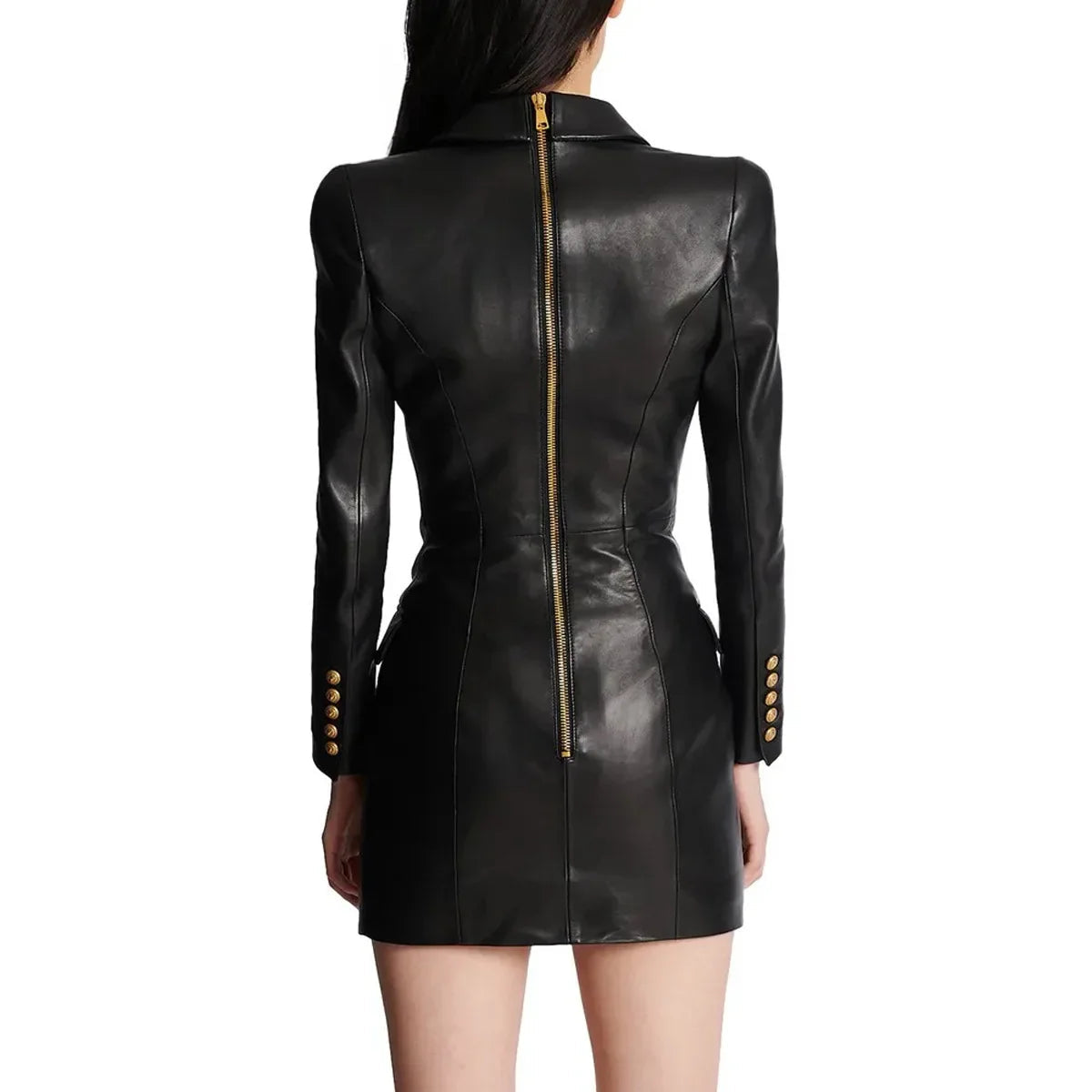 Women's PU Leather Blazer Dress 2025 - Slim Fit Office Suit, Minimalist Chic Work Attire Purplish Diva