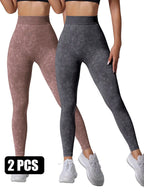 2 Pieces High Waist V Back Yoga Pants Tummy Control Running Workout Tight - SJB-DIAMOND ELITES