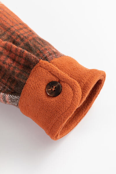 Plaid Button Up Long Sleeve Jacket Classic & Timeless Lightwear Outerwear For women and Girls Stevvex