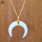 Moon Shape Amethyst Necklace Pi-Mart