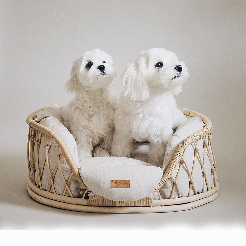 Pet Bed Handmade Rattan Woven Pet Bed Sofa For Dogs Pi-Mart