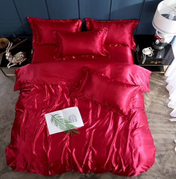 Bed Sheet Quilt Cover Naked Sleep Cool Silk Single Three Piece Set Pi-Mart