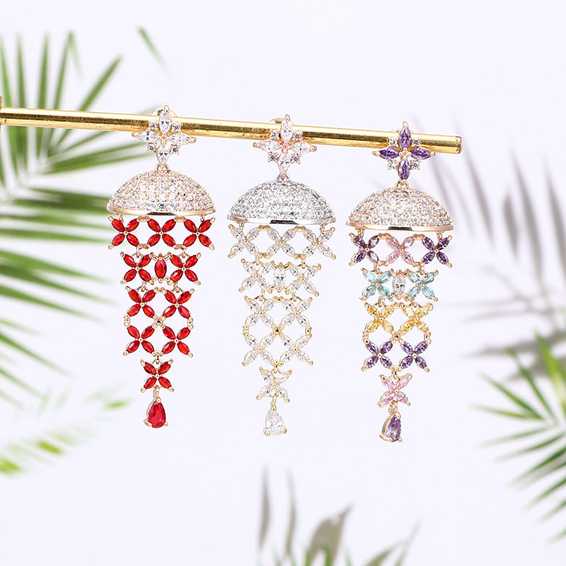 Women's Fashion Personality Flower Earrings Pi-Mart