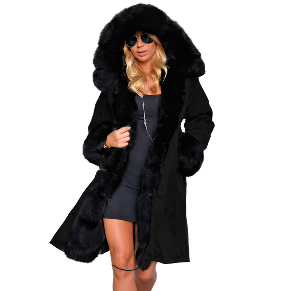 Cotton-padded Jacket Fur Collar Coat Hooded Pi-Mart