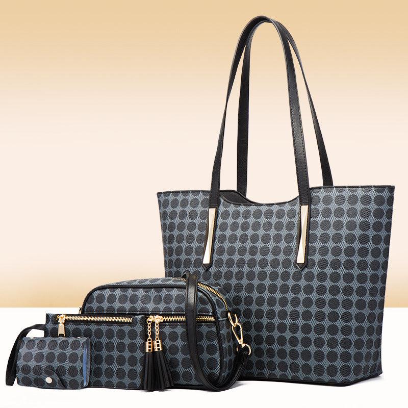 Fashion Polka Dot Four-piece Mother-in-law Bag With Tassel Crossbody Pi-Mart